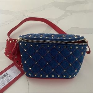 New Denim Valentino Rockstud Fanny Pack 95cm